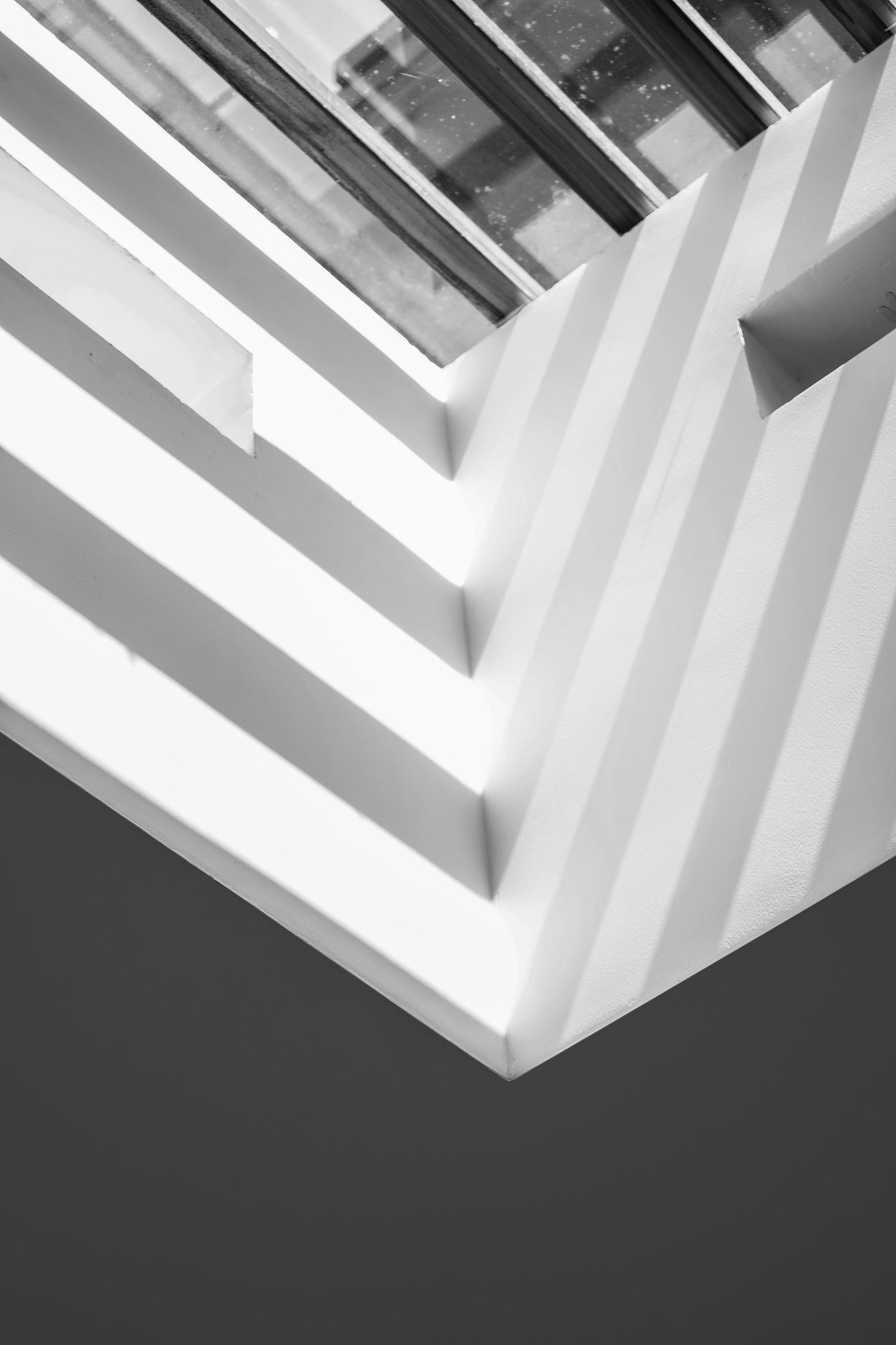 Abstract architectural lines with light and shadow