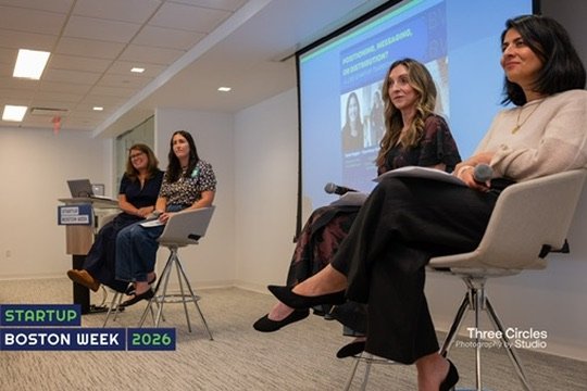 Courtney Greenwood on the Live Startup Tear Down panel at Startup Boston Week 2026